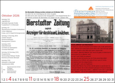 Bierstadt-Kalender 2026 I Buch VorOrt I Wiesbaden-Bierstadt